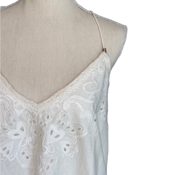 Anthropologie Letmebe Embroidered Eyelet Lace Peplum White Tunic NWT Size 4 - Picture 5 of 16